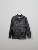 Men's Vintage Black Leather Jacket S/M image