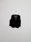 Women's Vintage Black Velvet Waistcoat M/L