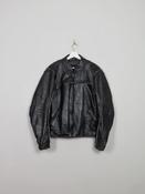Men's Vintage Black Leather Biker Jacket M