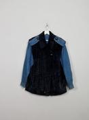 Women's Vintage Navy Fur &amp; Denim Jacket M/L