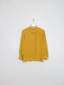 Vintage Mustard Long Sleeved Collared Blouse M image