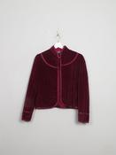 Women's Vintage Wine Quilted Velvet Jacket S