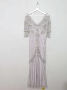 Vintage Style Joanna Hope Beaded Grey Long Evening Dress New 12 image