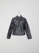 Women's VIntage Black Leather Jacket XS/S