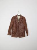 Men's Vintage Tan Rust Leather Jacket S