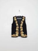 Vintage Women’s Embellished Velvet &amp; Gold Waistcoat S image