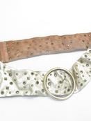 Vintage Gold Leather 90s Belt M/L image