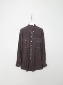 Men's Vintage Black Silk Shirt M image