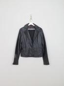 Women's Vintage Black Leather Jacket S/M