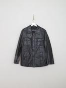 Men's Vintage Black Leatherette PVC 70s Jacket S