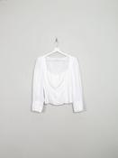 Vintage Style Off White Linen Reformation Corset Blouse 10/S image