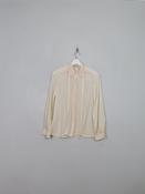 Vintage Cream Silk Pin Tucked &amp; Stitched Peony Brand Blouse S