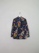 Vintage 70s Printed Blouse With Collar S/M image