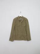 Men's Green Army Style Polo Jacket L/XL image