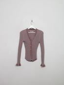 Vintage Taupe Ribbed Cardigan S/M image