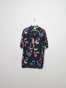 Vintage Colourful 80s Printed Blouse M/L image
