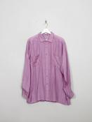 Men’s Vintage Long Sleeved Silk Lilac Shirt L image