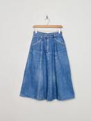 Vintage Blue Denim Flared Skirt S 27" W image