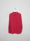 Women's VIntage Silk Blouse With Collar L/XL