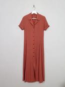 Vintage 80s Burnt Orange Long Dress S image