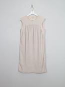 Vintage Cream Linen &amp; Silk 1960s Shift Dress S image