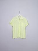 Men's Vintage 1960s Illuminous Printed Yellow Shirt L