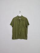 Men's Green 1960s Short Sleeved Shirt M/L