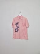 Men's Vintage Pink Shirt With Dragon Design Print M/L