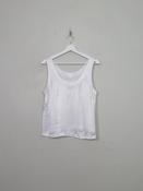 Women's Vintage White Satin DKNY Top M image