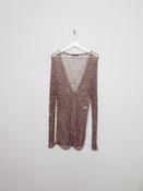 Vintage Brown Crochet Sequin Pearse Fionda Sequin Jacket Cardigan M/L