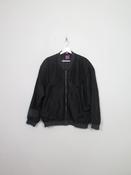 Mern's Vintage Black Silk Bomber Jacket M/L image