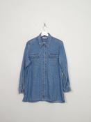 Men's Vintage Blue Denim Shirt With A Zip M image