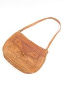 Women's Vintage Tan Leather Tooled 70s Bag image