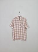 Men's Vintage Cream Check Shirt L