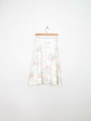 Vintage Cream 70s Printed A line Skirt XS 24" image