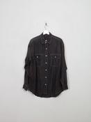 Men's Vintage Black Silk Shirt M image