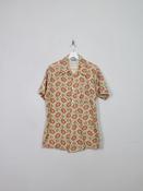 Men's Vintage Paisley Short Sleeved Games Man Shirt L