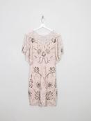 Vintage Style Nude Pink Beaded Dress S New