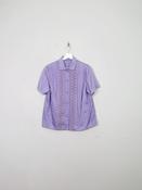 Vintage Lilac Short Sleeved Blouse M