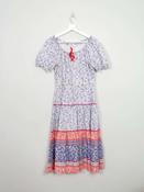 Vintage Blue &amp; Red Floral Prairie Style Dress S image