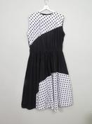 Vintage Black &amp; White Polka Dot Dress L image