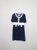 Vintage Navy &amp; White 60s Dress XS image