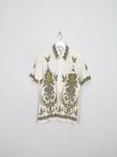 Men's Vintage Cream Printed Batik Shirt S/M