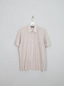 Men's Vintage Cream Check Shirt Short Sleeved L