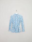 Women's Vintage Blue Floral 70s Shirt S