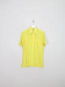 Men's Vintage Yellow 70s Short Sleeved Shirt M