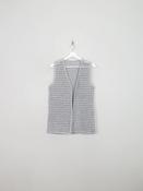 Women's Vintage Silver Crochet Waistcoat Gilet S/M