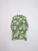 Men's Green Printed Hawaiian Shirt M/L image