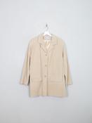 Women's Beige Long Suede Jacket L/XL