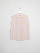 Vintage Pink &amp; Blue Silk Diamond Print Blouse M image